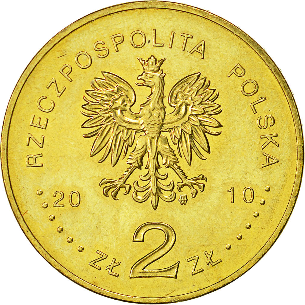 Coin, Poland, 2 Zlote, 2010, Warsaw, MS(60-62), Brass, KM:737