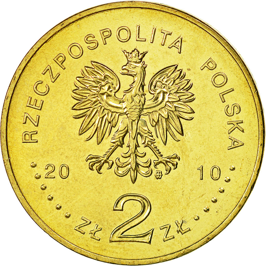 Coin, Poland, 2 Zlote, 2010, Warsaw, MS(60-62), Brass, KM:749