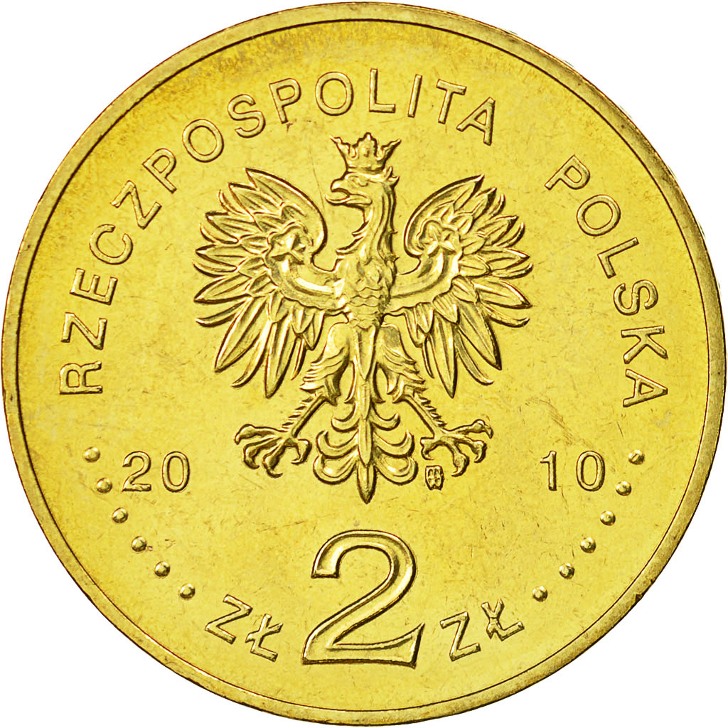 Coin, Poland, 2 Zlote, 2010, Warsaw, MS(60-62), Brass, KM:759