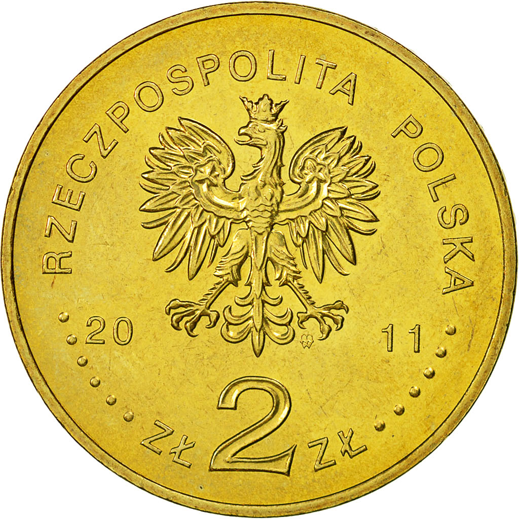 Coin, Poland, 2 Zlote, 2011, Warsaw, MS(60-62), Brass, KM:784
