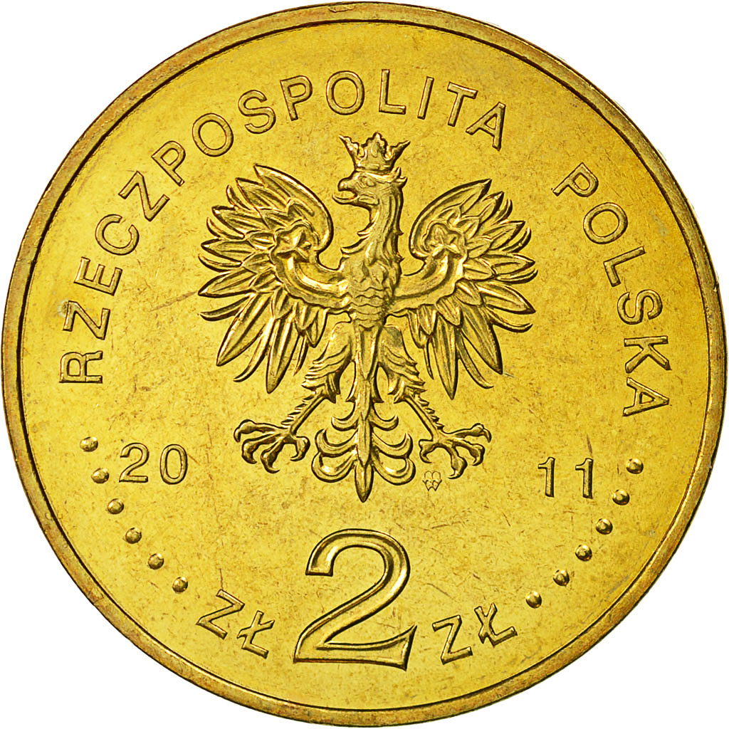 Coin, Poland, 2 Zlote, 2011, Warsaw, MS(60-62), Brass, KM:785