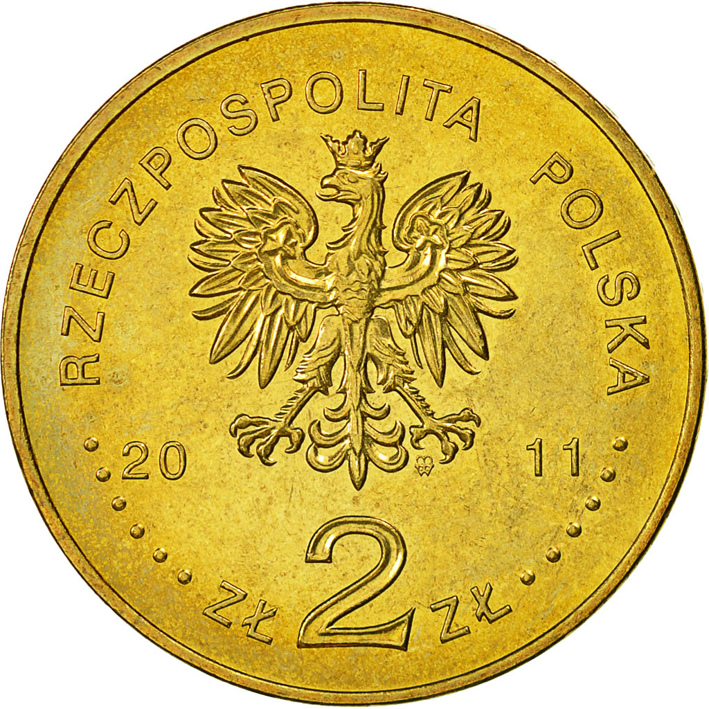 Coin, Poland, 2 Zlote, 2011, Warsaw, MS(60-62), Brass, KM:794