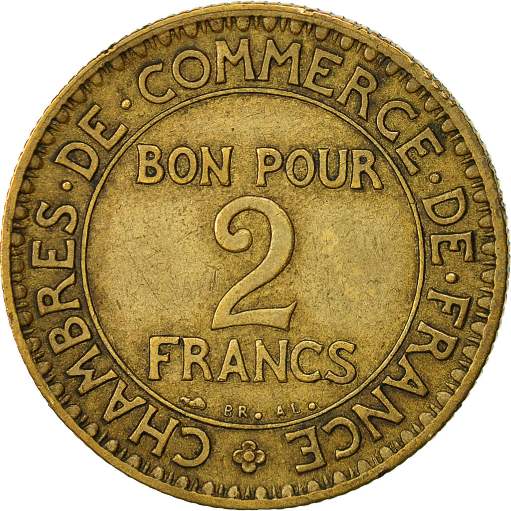Moneta, Francia, Chambre de commerce, 2 Francs, 1927, Paris, BB