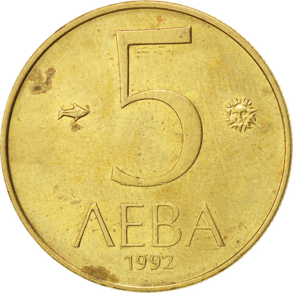 Moneta, Bulgaria, 5 Leva, 1992, SPL-, Nichel-ottone, KM:204