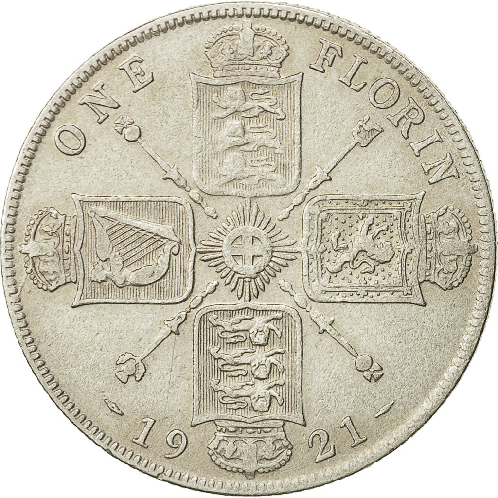Coin, Great Britain, George V, Florin, Two Shillings, 1921, VF(30-35), Silver