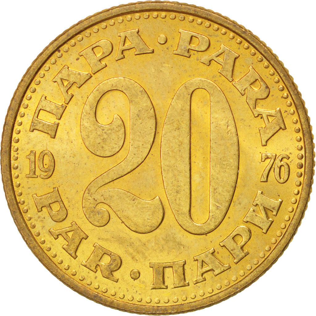 Coin, Yugoslavia, 20 Para, 1976, MS(63), Brass, KM:45