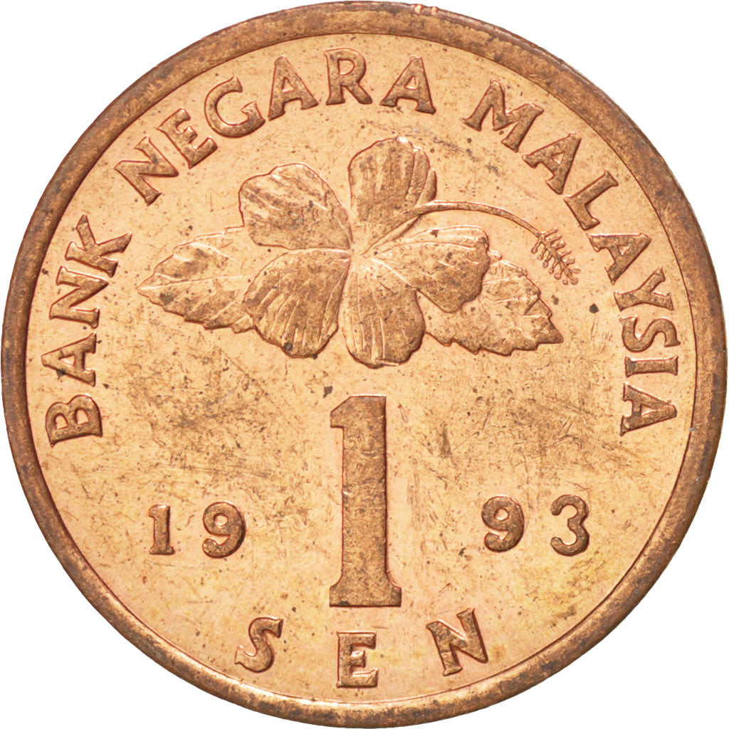 Münze, Malaysia, Sen, 1993, UNZ, Bronze Clad Steel, KM:49