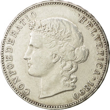 Switzerland, 5 Francs, 1890, Bern, Silver, EF(40-45), KM:34