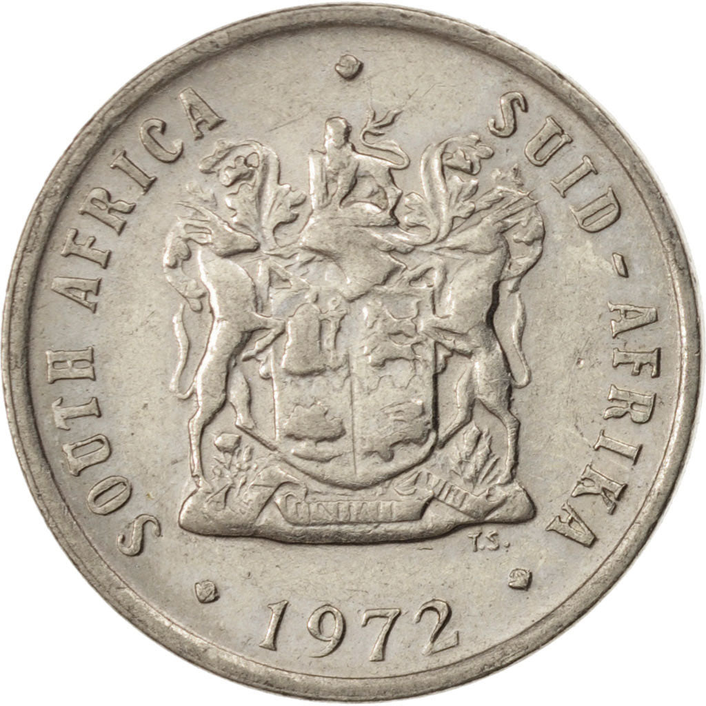 Moneda, Sudáfrica, 10 Cents, 1972, EBC+, Níquel, KM:85
