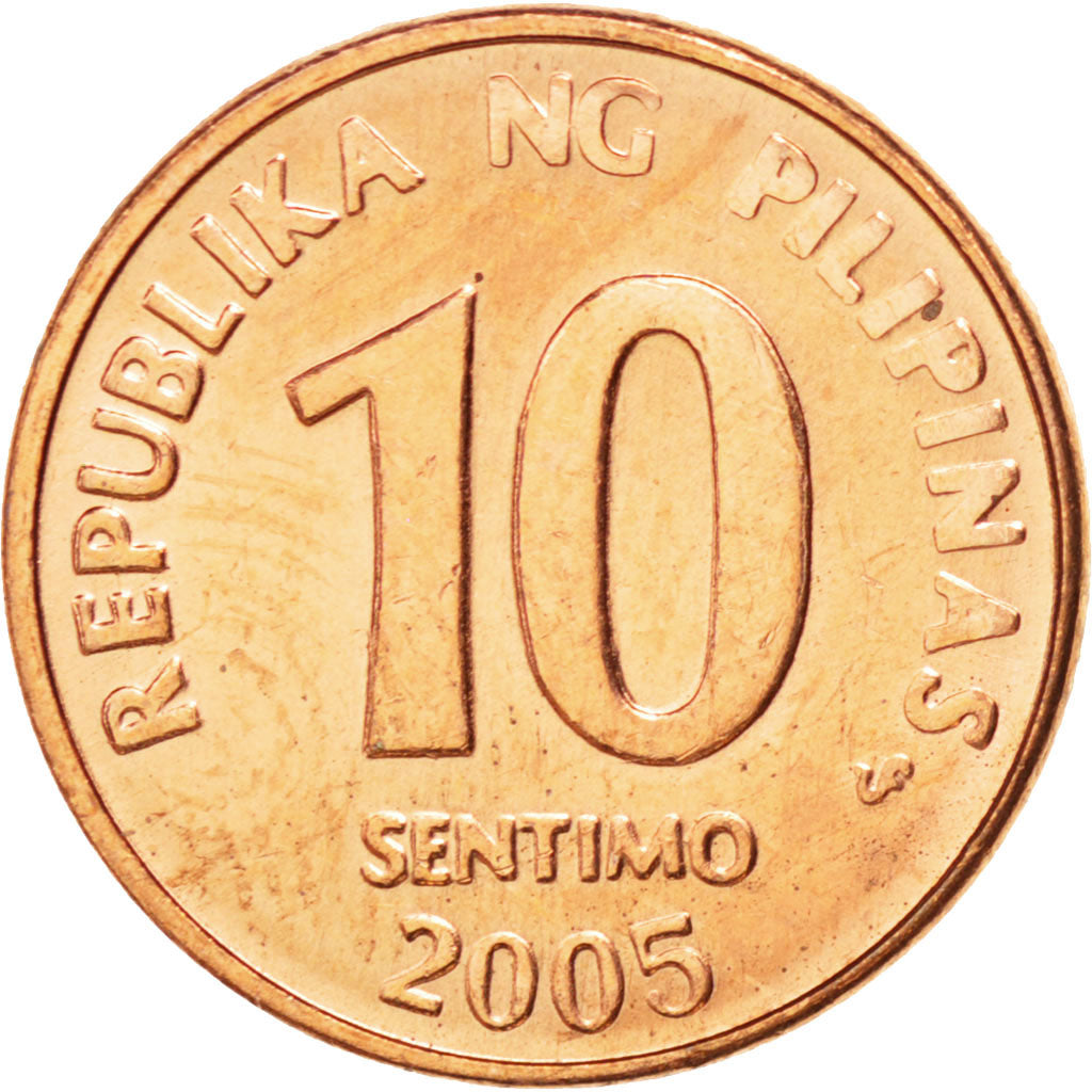 Münze, Philippinen, 10 Sentimos, 2005, UNZ, Copper Plated Steel, KM:270.1