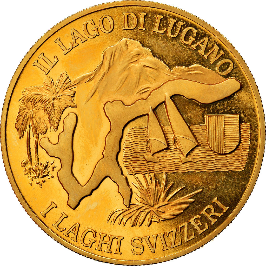 Switzerland, Medal, Il Lago di Lugano, I Laghi Svizzeri, MS(64), Copper-Nickel