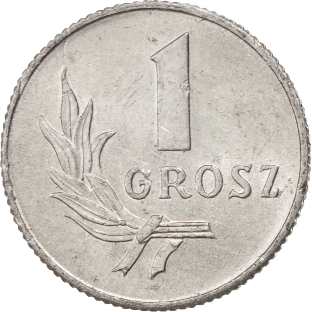 Moneda, Polonia, Grosz, 1949, SC, Aluminio, KM:39