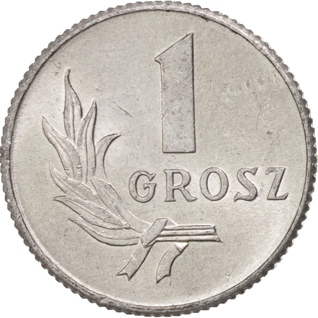 Moneda, Polonia, Grosz, 1949, SC, Aluminio, KM:39