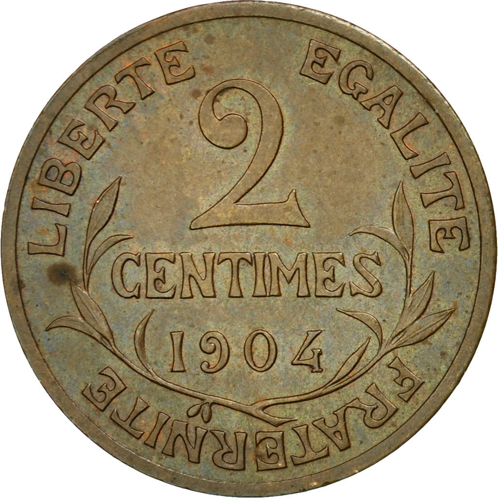 Münze, Frankreich, Dupuis, 2 Centimes, 1904, Paris, VZ, Bronze, KM:841