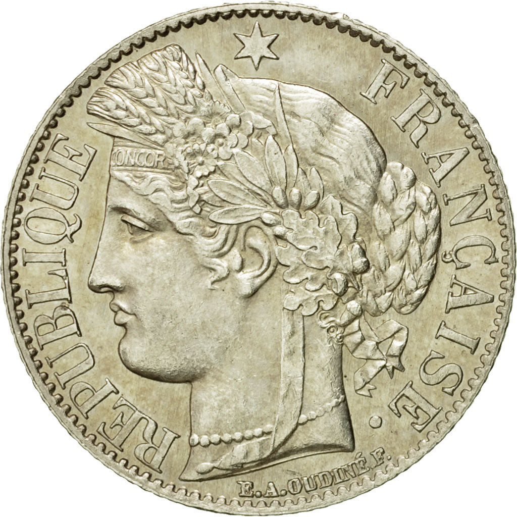 France, Franc, Cérès, 1872, Bordeaux, Argent, SUP+, Gadoury:465a, KM:822.2