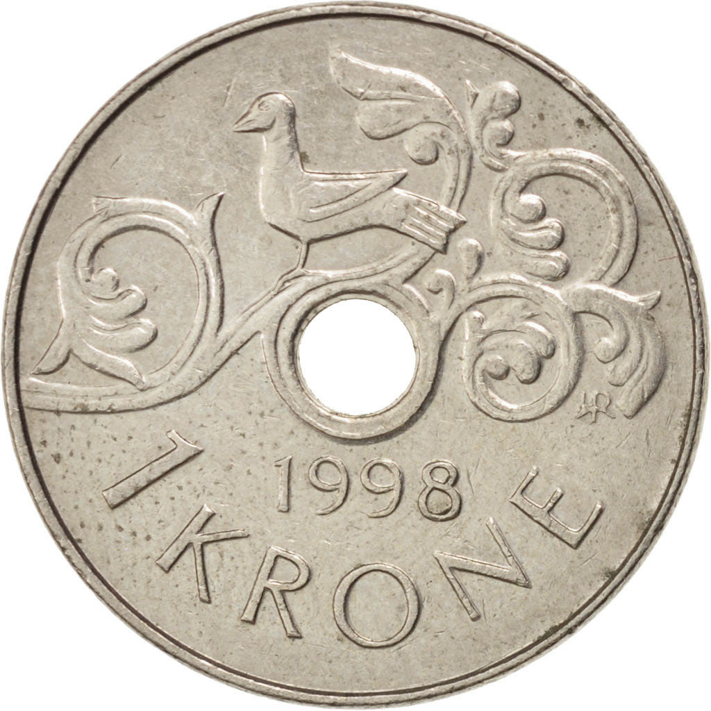 Coin, Norway, Harald V, Krone, 1998, AU(50-53), Copper-nickel, KM:462
