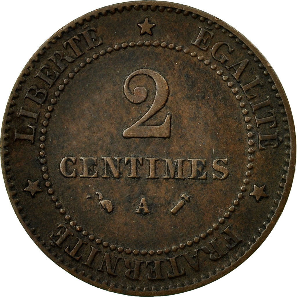 Monnaie, France, Cérès, 2 Centimes, 1892,Paris,TTB,Bronze,Gadoury:105,KM 827.1