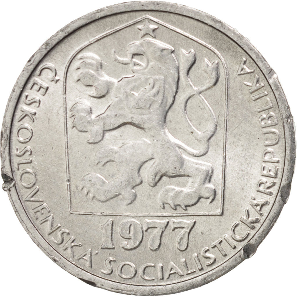 Coin, Czechoslovakia, 10 Haleru, 1977, MS(63), Aluminum, KM:80