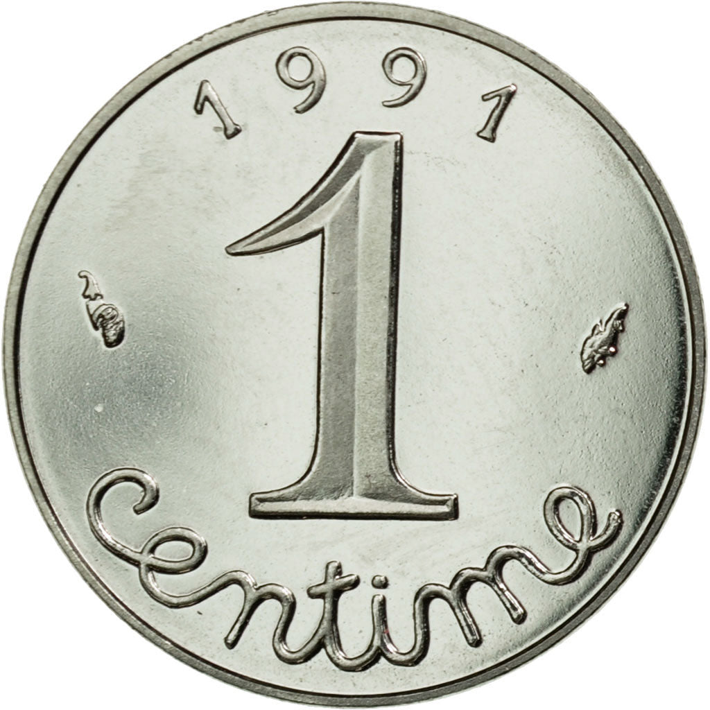 Moneta, Francia, Centime, 1991,FDC, Acciaio inossidabile, Quality BE,Gadoury:91b