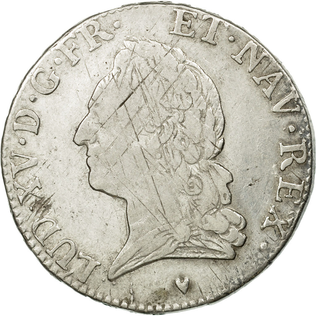 France, Louis XV, Écu à la vieille tête, 1774, Aix, Argent, TB+, Gadoury:323