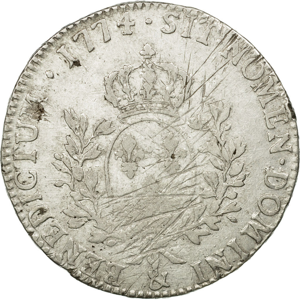 France, Louis XV, Écu à la vieille tête, 1774, Aix, Argent, TB+, Gadoury:323