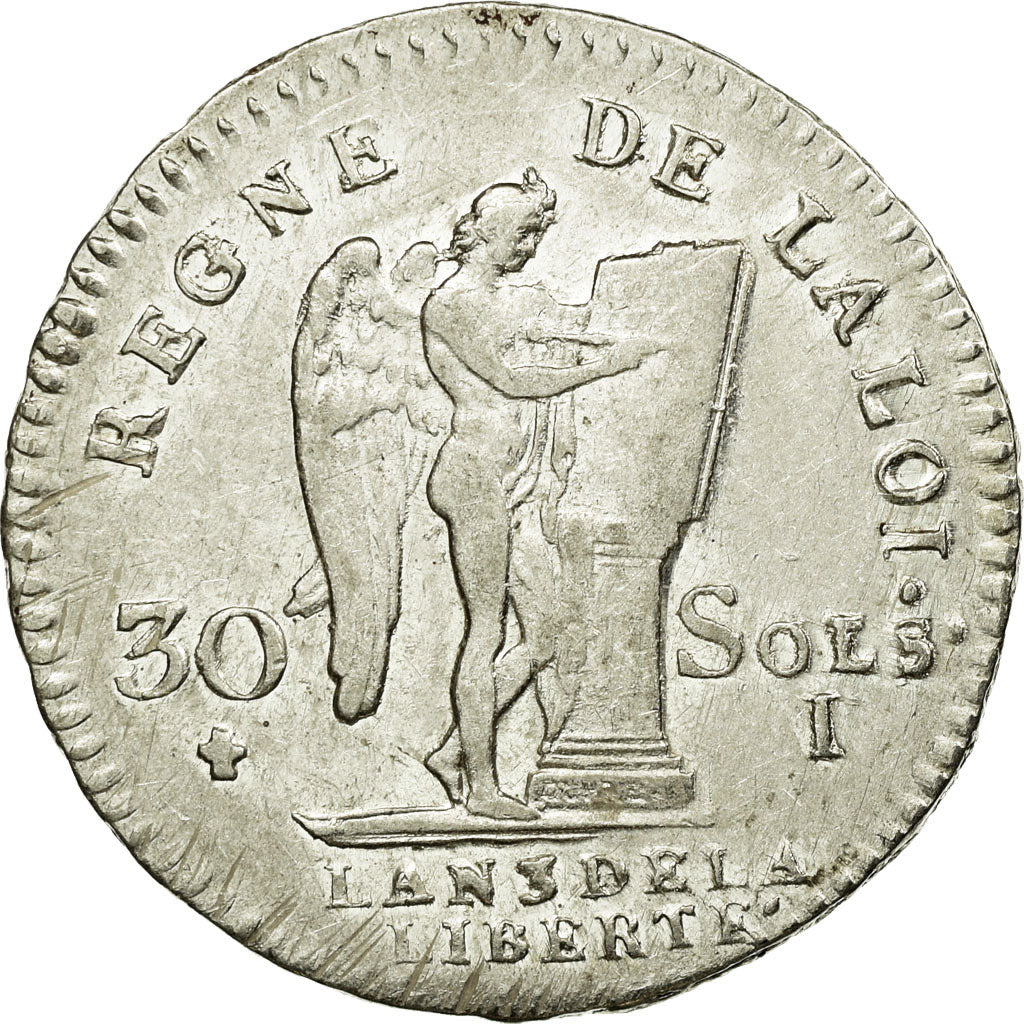 Francia, Louis XVI, 30 sols françois, 1791 / AN 3, Limoges, 2nd semestre
