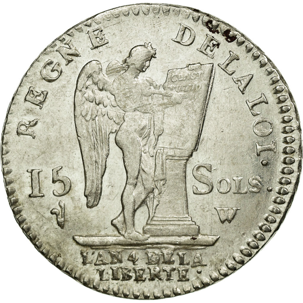 France, Louis XVI, 15 sols françois, 1792 / AN 4, Lille, 2nd semestre, Silver