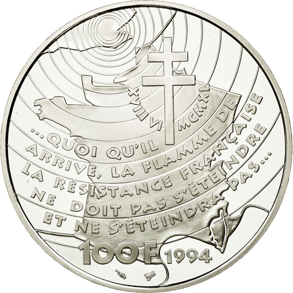 Coin, France, 100 Francs, 1994, MS(65-70), Silver, KM:1038, Gadoury:C71