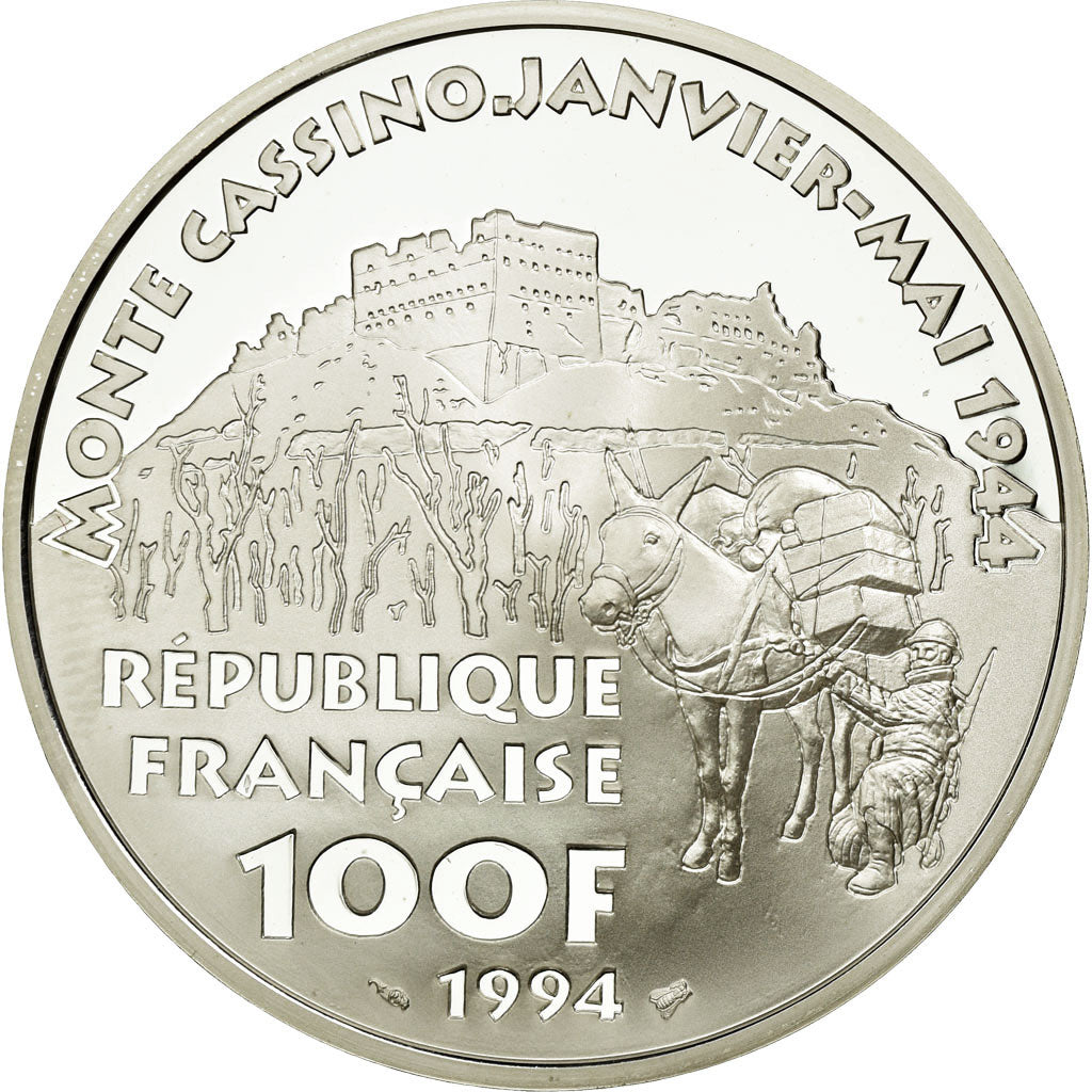 Moneta, Francja, 100 Francs, 1994, MS(65-70), Srebro, KM:1041, Gadoury:C77