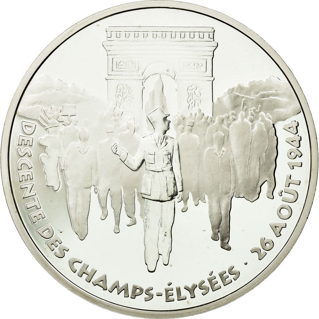 Munten, Frankrijk, Libération de Paris, 100 Francs, 1994, FDC, Zilver, KM 1045.2