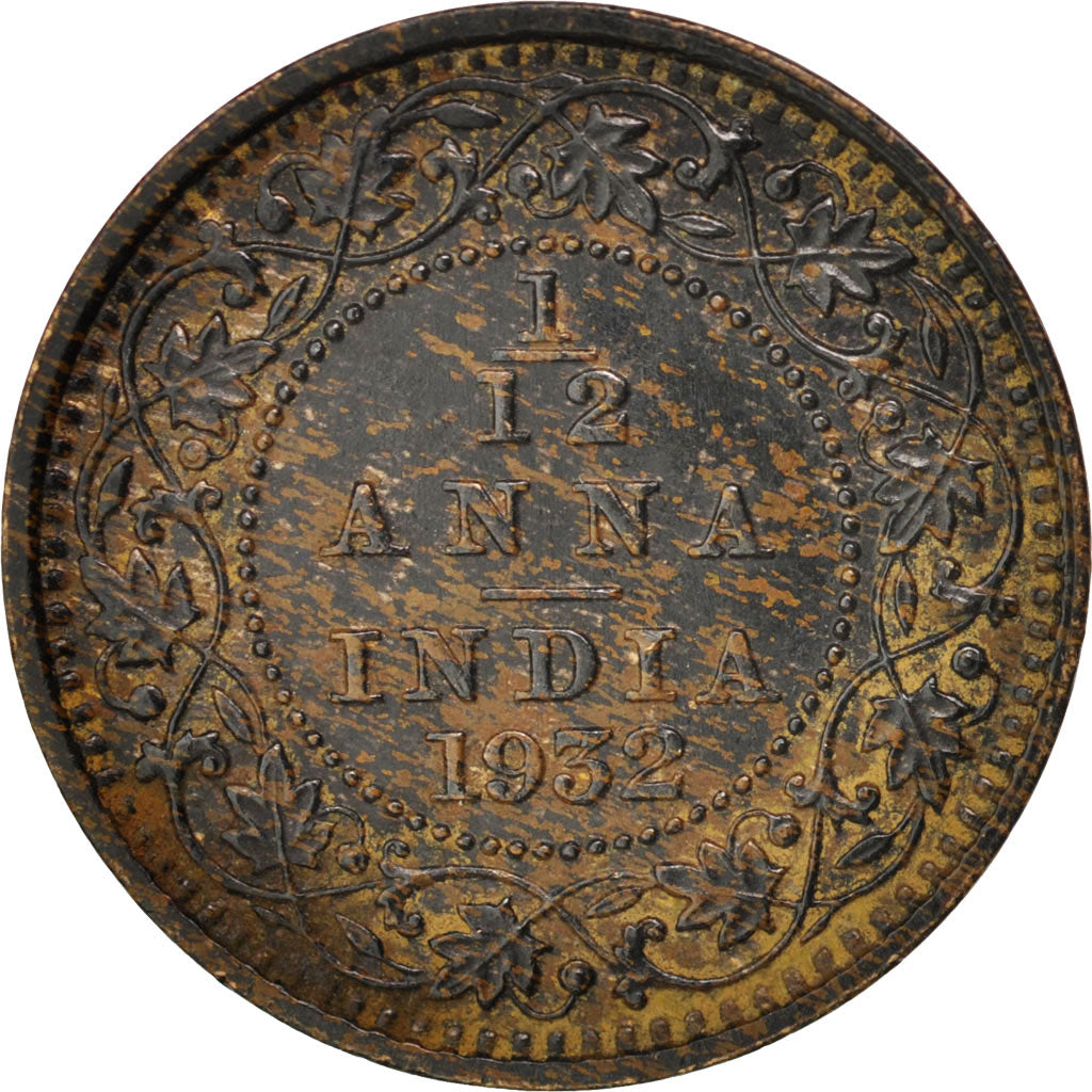 Monnaie, INDIA-BRITISH, George V, 1/12 Anna, 1 Pie, 1932, SUP, Bronze, KM:509