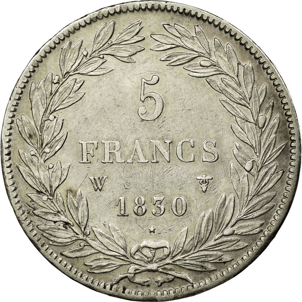 France, Louis-Philippe I, 5 Francs, 1830, Lille, Silver, EF(40-45), Gadoury:675