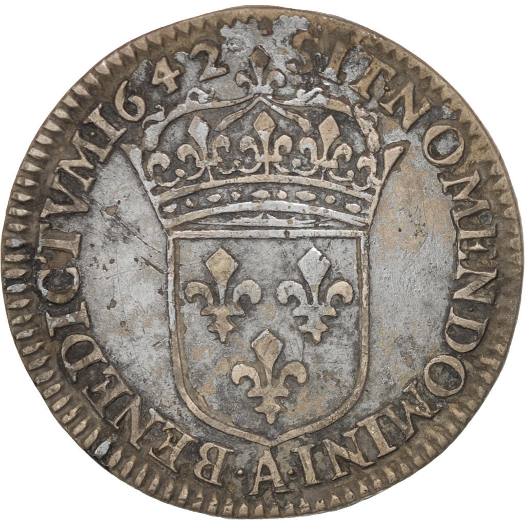 Coin, France, Louis XIII, 1/12 Écu, 1er poinçon de Warin, buste drapé, 1/12
