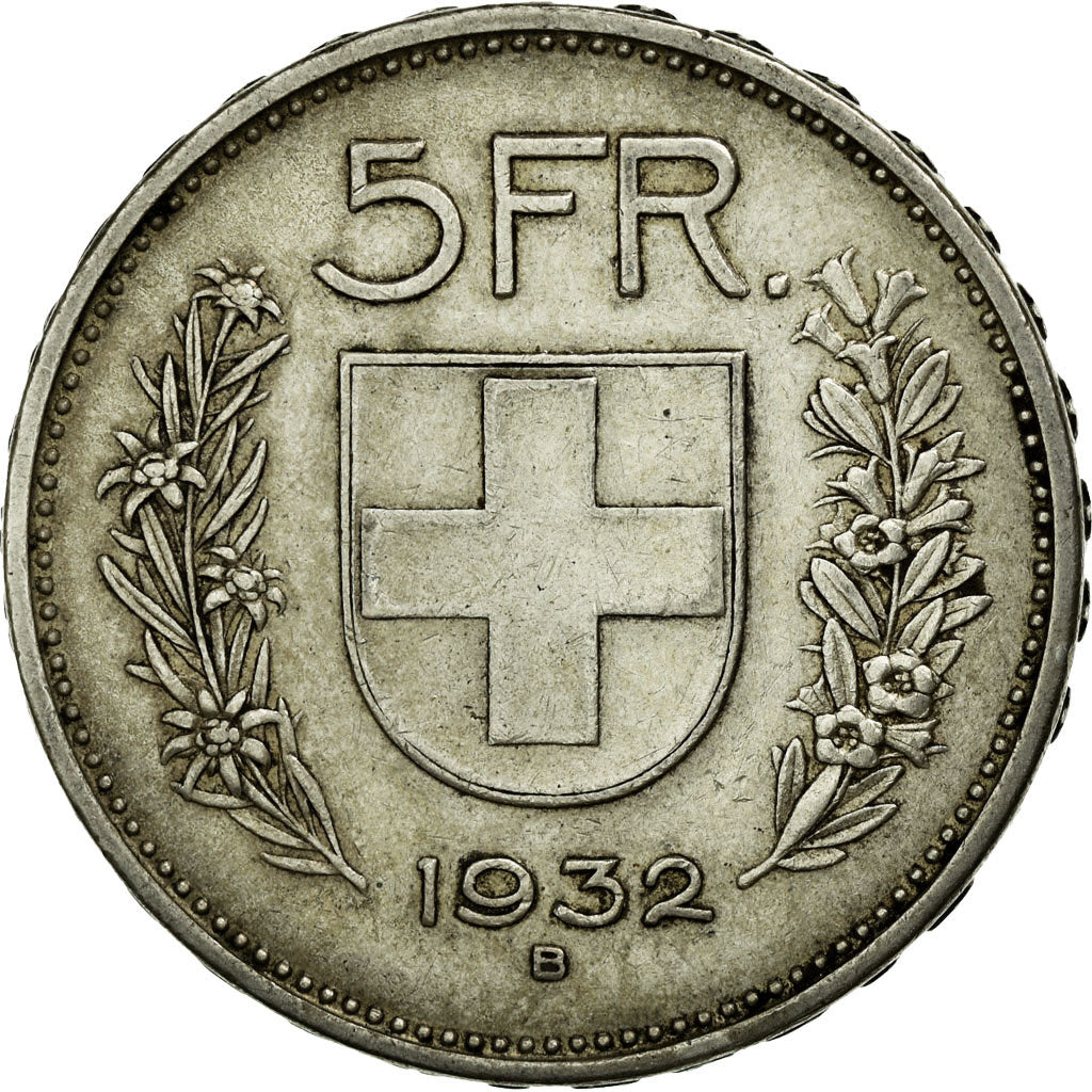 Moneta, Svizzera, 5 Francs, 1932, Bern, BB, Argento, KM:40