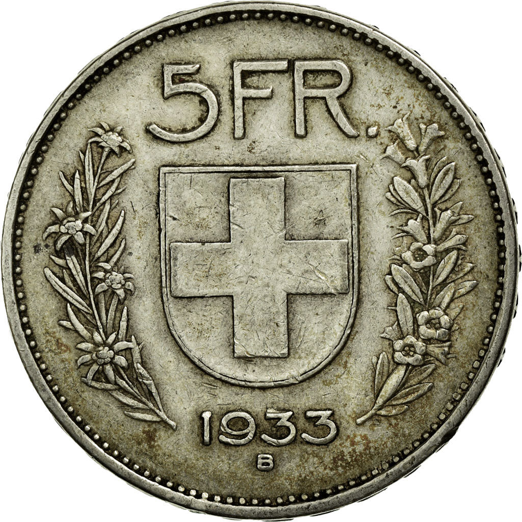 Moneta, Svizzera, 5 Francs, 1933, Bern, BB, Argento, KM:40