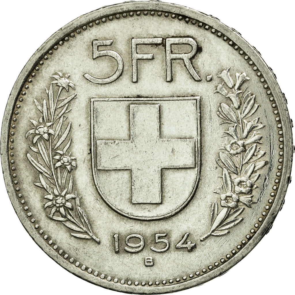 Moneta, Svizzera, 5 Francs, 1954, Bern, BB, Argento, KM:40