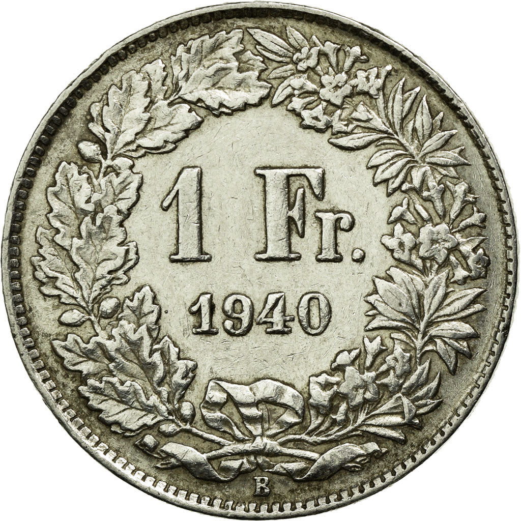 Coin, Switzerland, Franc, 1940, Bern, AU(50-53), Silver, KM:24