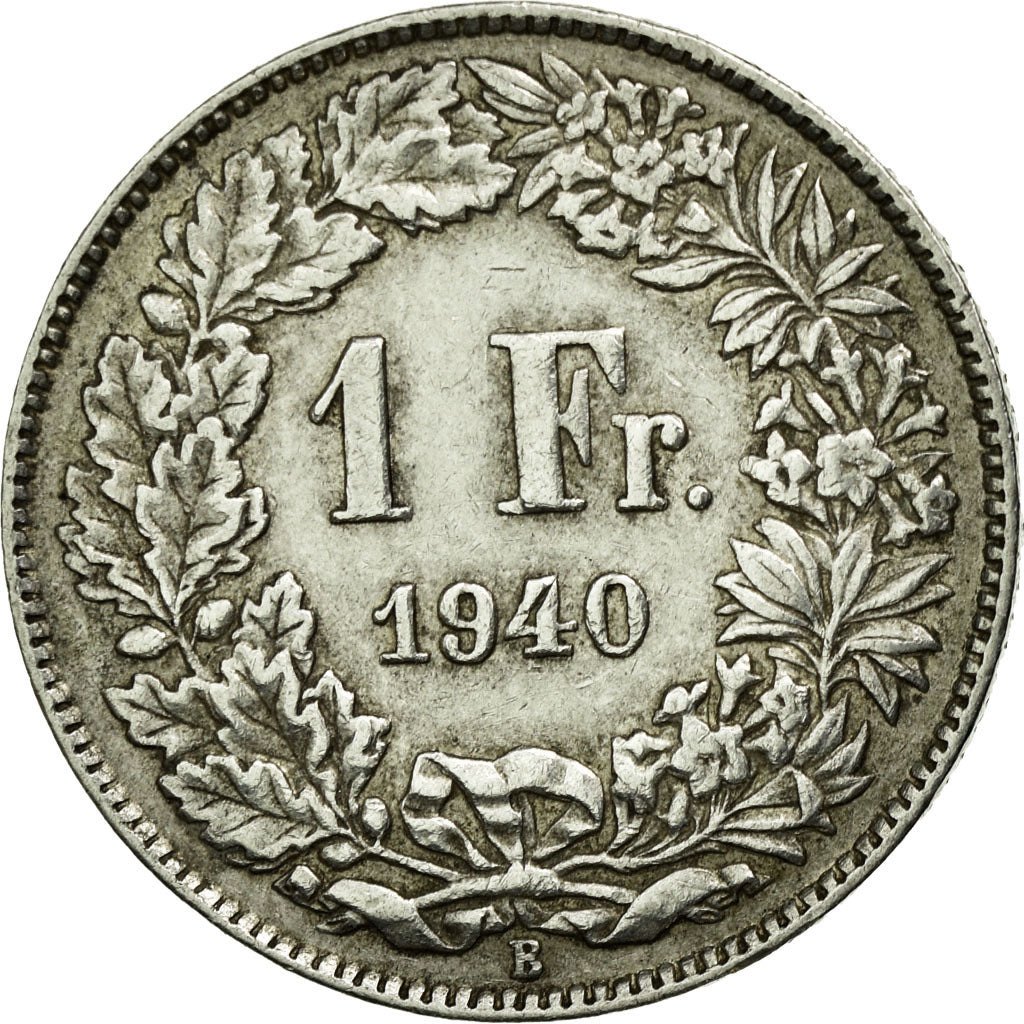 Coin, Switzerland, Franc, 1940, Bern, EF(40-45), Silver, KM:24