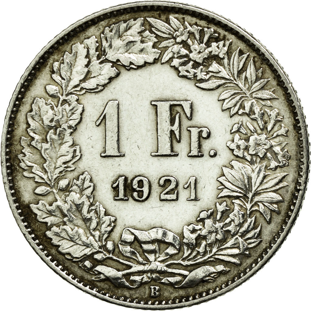 Coin, Switzerland, Franc, 1921, Bern, AU(50-53), Silver, KM:24