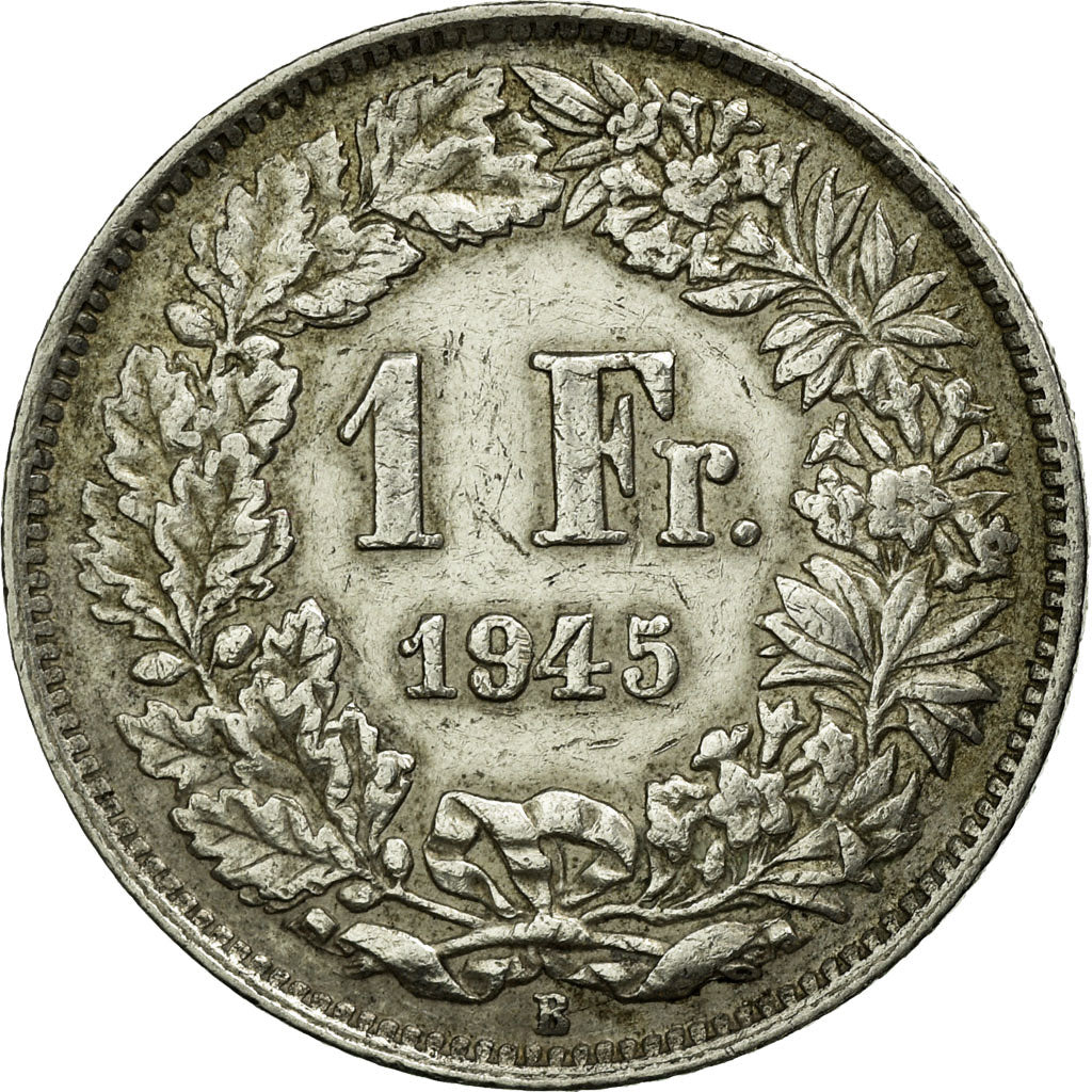 Coin, Switzerland, Franc, 1945, Bern, EF(40-45), Silver, KM:24