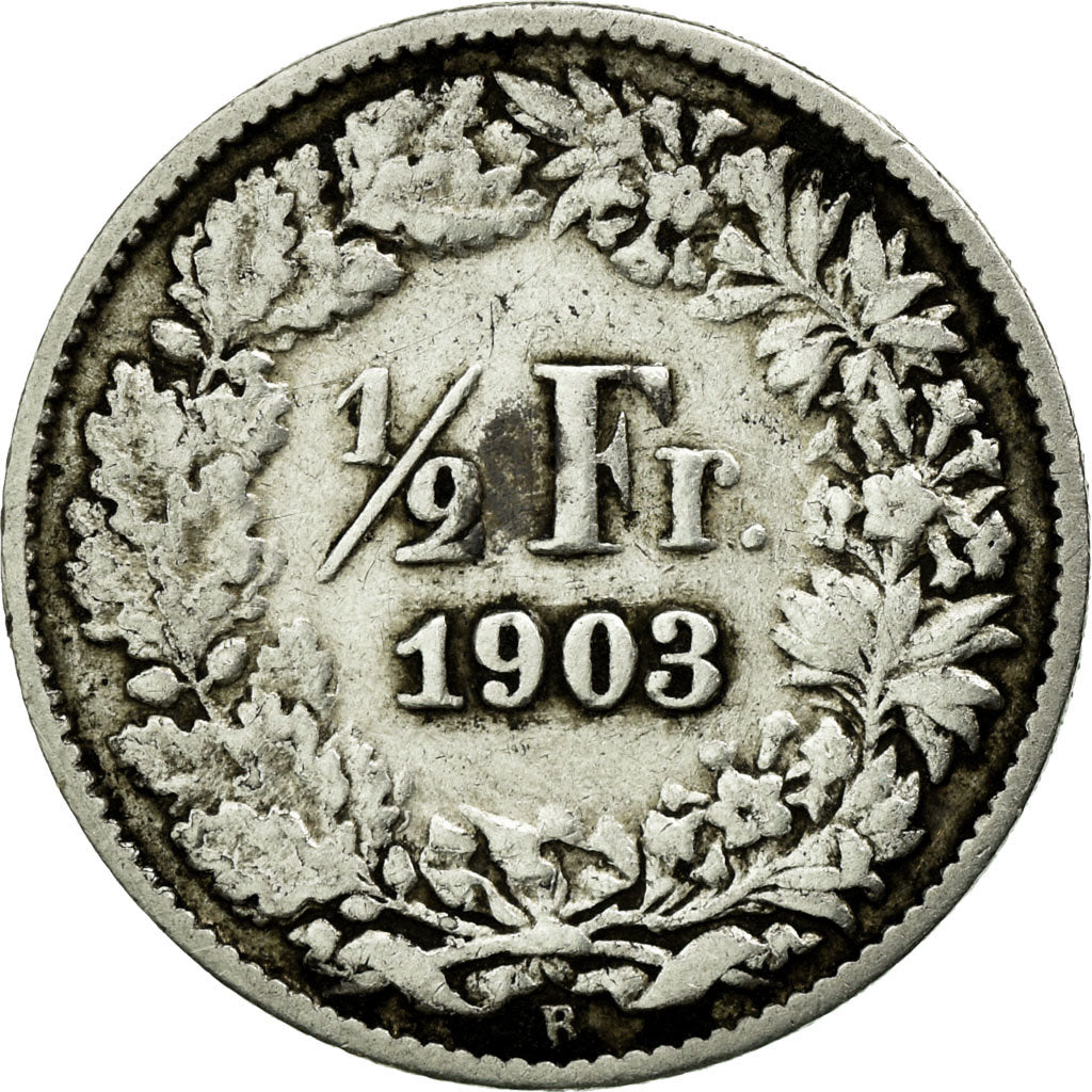 Coin, Switzerland, 1/2 Franc, 1903, Bern, VF(30-35), Silver, KM:23