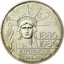 Coin, France, Statue de la Liberté, 100 Francs, 1986, Paris, AU(55-58), Silver