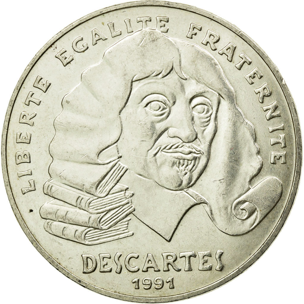 Moneta, Francia, Descartes, 100 Francs, 1991, Paris, SPL-, Argento, KM:996