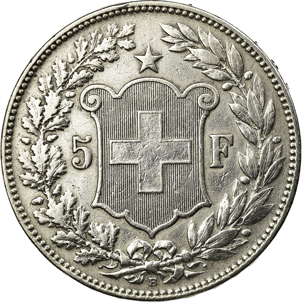 Switzerland, 5 Francs, Helvetia, 1909, Bern, Silver, EF(40-45), KM:34