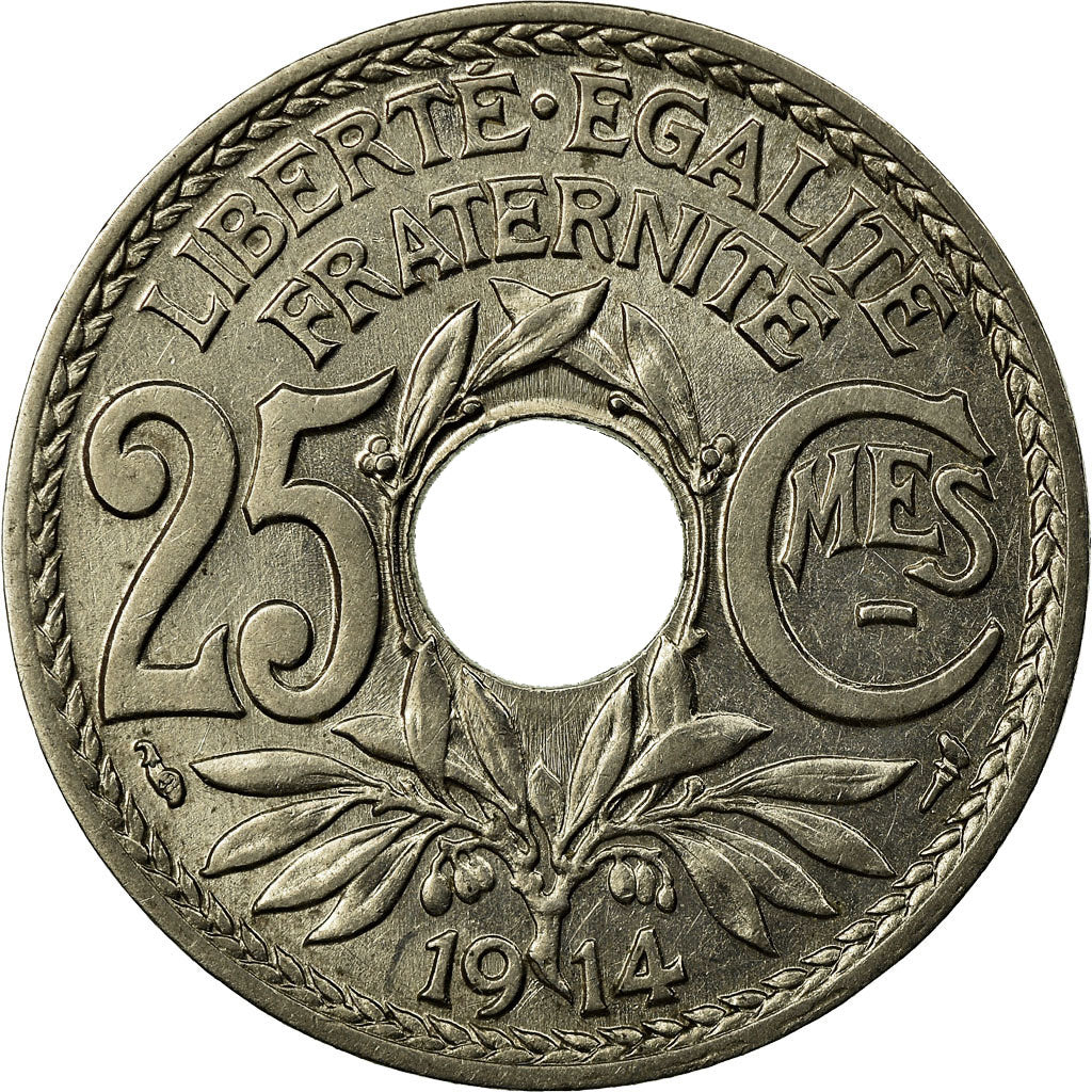 Moneda, Francia, Lindauer, 25 Centimes, 1914, EBC, Níquel, KM:867, Gadoury:379