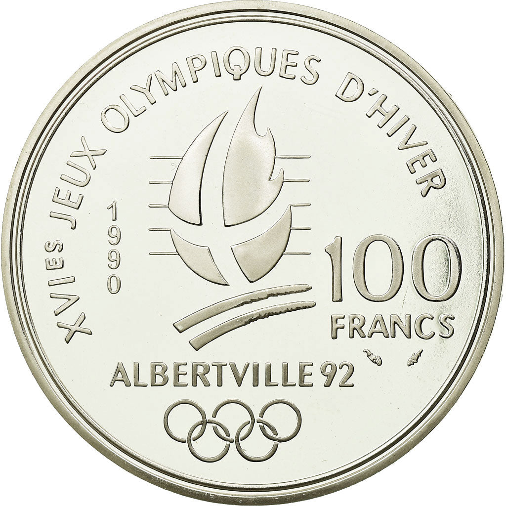 Moeda, França, 100 Francs, 1990, Proof, MS(65-70), Prata, KM:983, Gadoury:C11