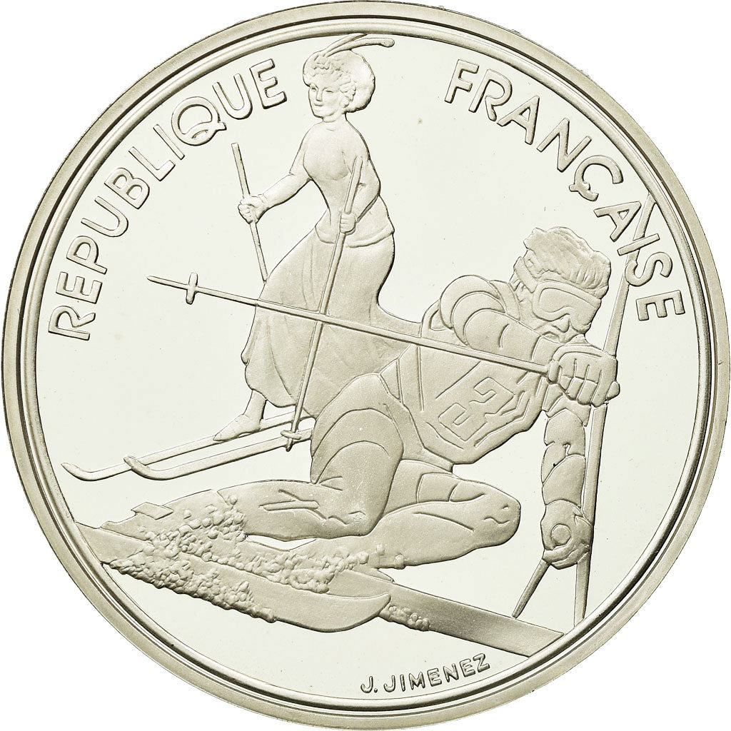 Moeda, França, 100 Francs, 1990, Proof, MS(65-70), Prata, KM:984, Gadoury:C13