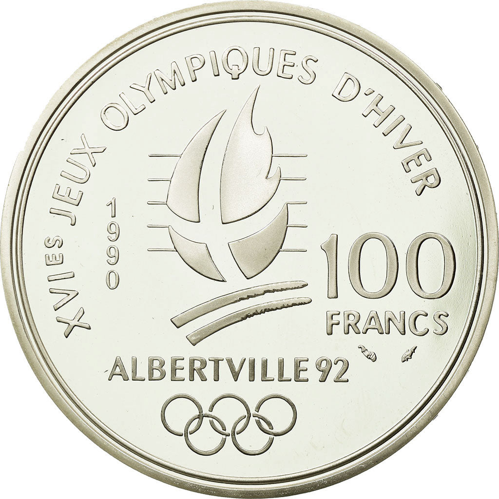 Moeda, França, 100 Francs, 1990, Proof, MS(65-70), Prata, KM:984, Gadoury:C13
