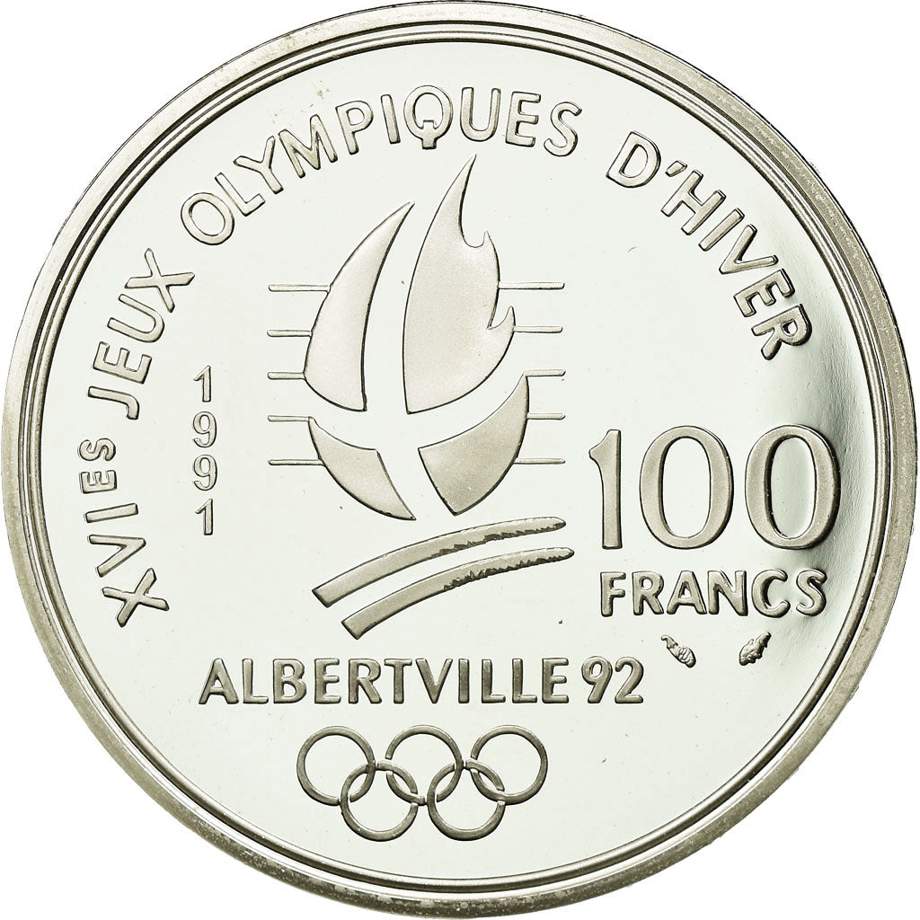 Moeda, França, 100 Francs, 1991, Proof, MS(65-70), Prata, KM:995, Gadoury:C20