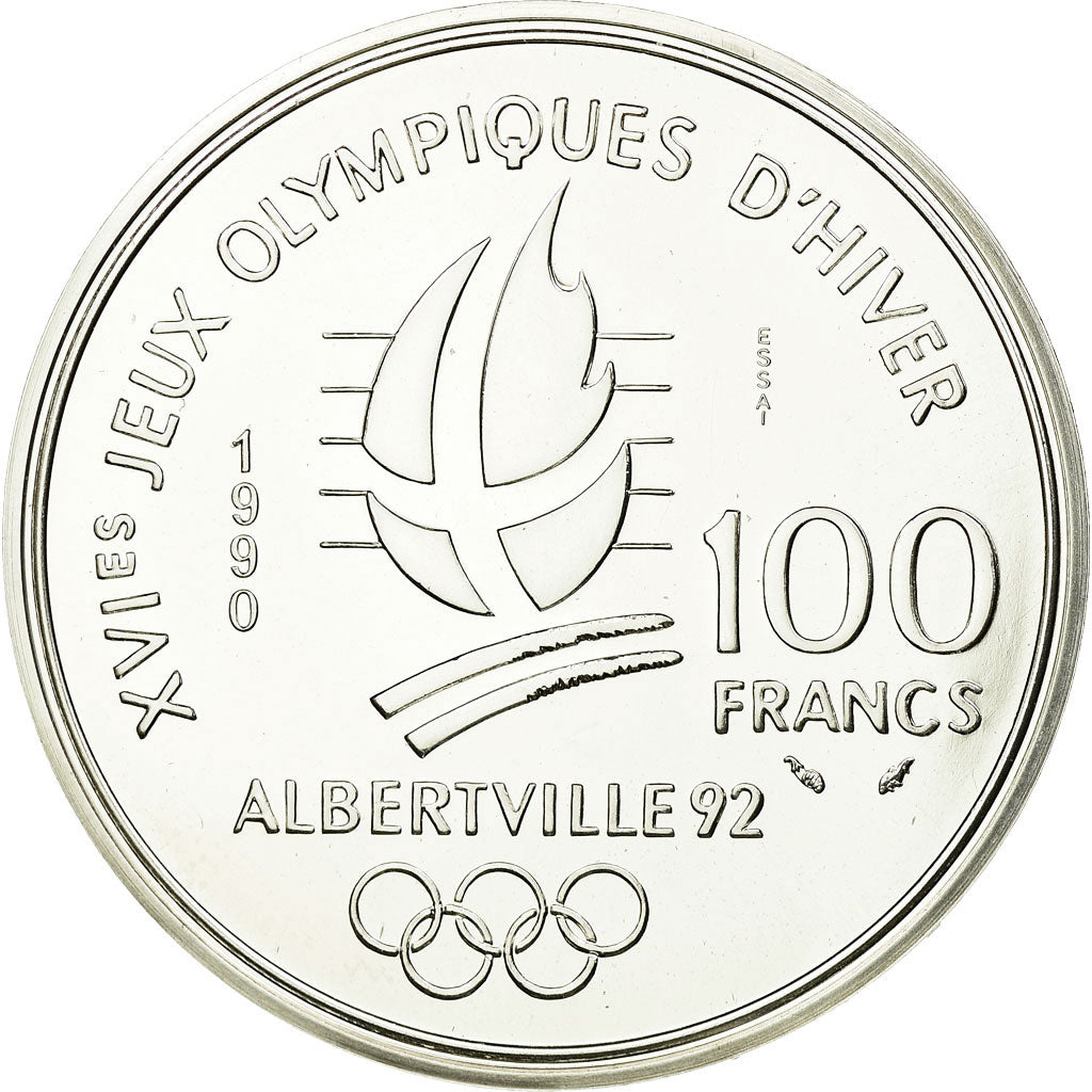 Coin, France, 100 Francs, 1990, ESSAI, MS(65-70), Silver, KM:981, Gadoury:C9